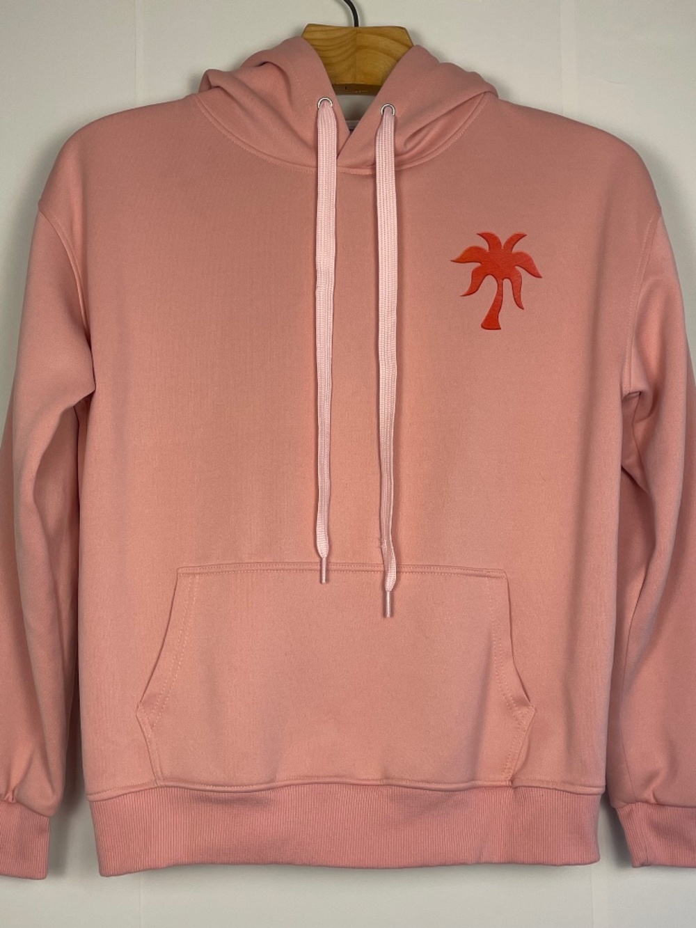 Pink Palm Puff Everything Comes In Waves Hoodie Oversized XS/S - Like New